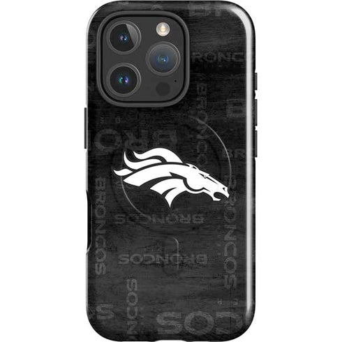 NFL Denver Broncos Black & White iPhone 16 Pro Magsafe Impact Case
